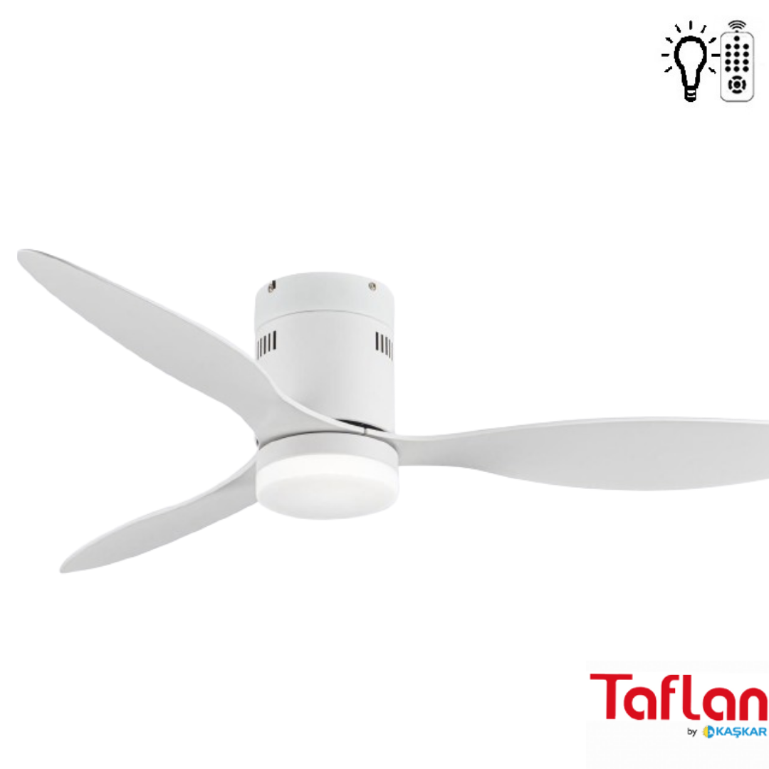 Kaşkar-Taflan D52066 Beyaz Uzaktan Kum. Lambalı Tavan Vantilatörü