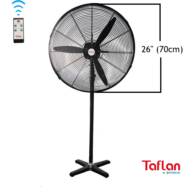 Taflan FL-650-HR Sanayi Tipi 180W Uz. Kum. Ayaklı Vantilatör / 26''