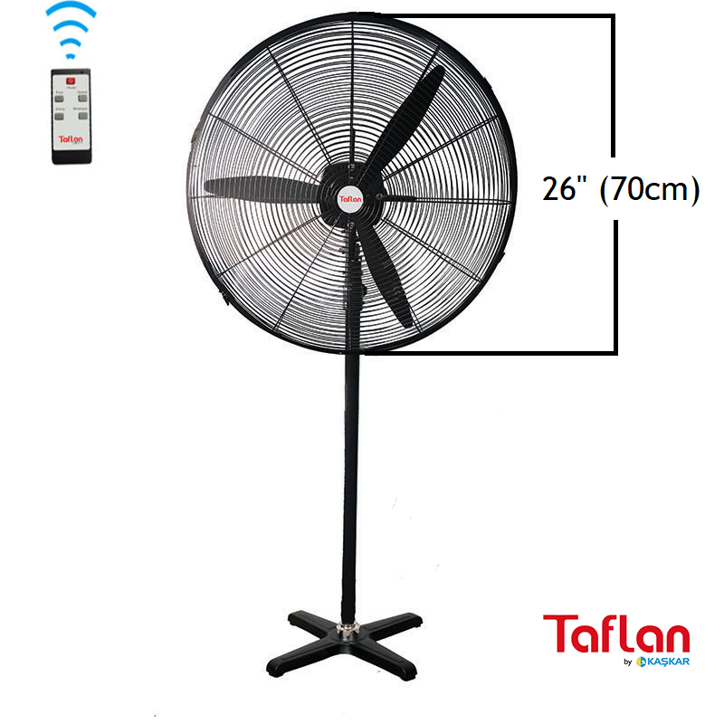 Taflan FL-650-H Sanayi Tipi 180W Uz. Kum. Ayaklı Vantilatör / 26''