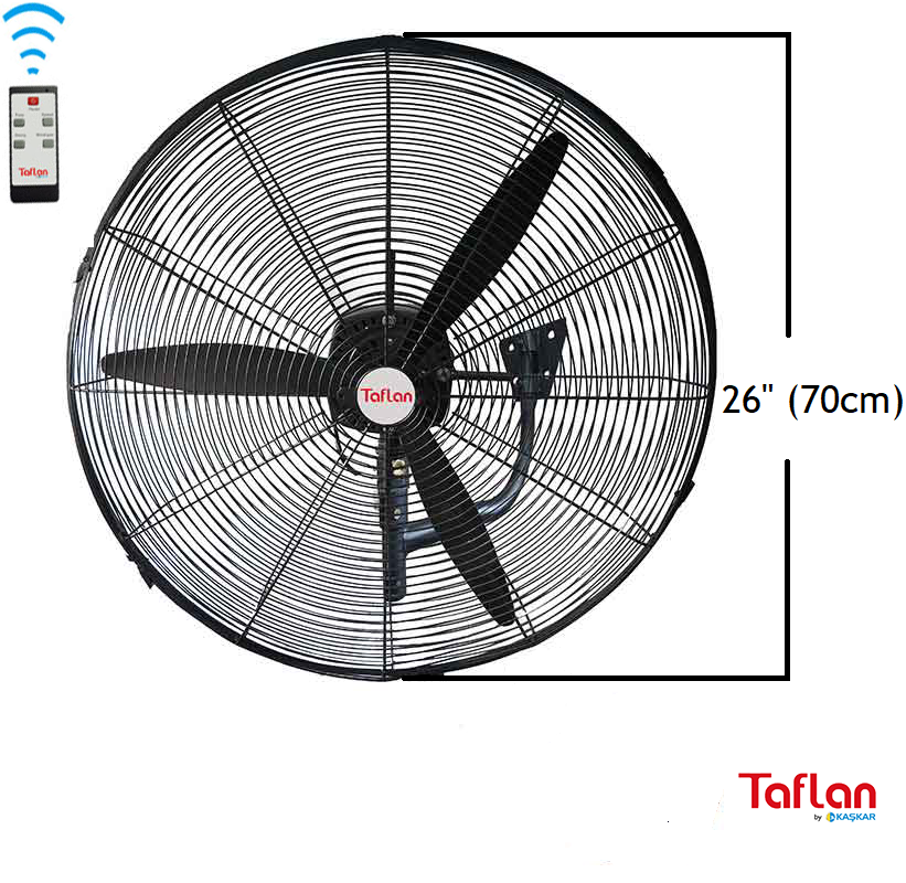 Taflan FLW-650-HR Sanayi Tipi 180W Uz. Kum. Duvar Vantilatörü / 26''